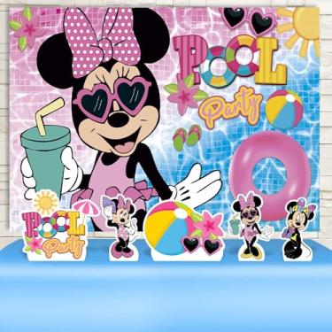 Imagem de Kit Decoração Festa de Aniversário Infantil Painel + Displays Pool Party da Minnie
