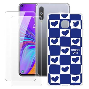 Imagem de MILEGOO Capa para Samsung Galaxy A8S + 2 peças protetoras de tela de vidro temperado, capa de TPU de silicone macio à prova de choque para Samsung Galaxy A9 Pro 2019 (6,4 polegadas)