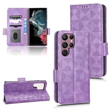 Imagem de Kukoufey Capa para Samsung SM-S908B/DS Galaxy S22 Ultra 5G / SM-S908E/DS SM-S908N SM-S908W Capa flip de couro com suporte, capa para Samsung Galaxy S22 Ultra capa roxa