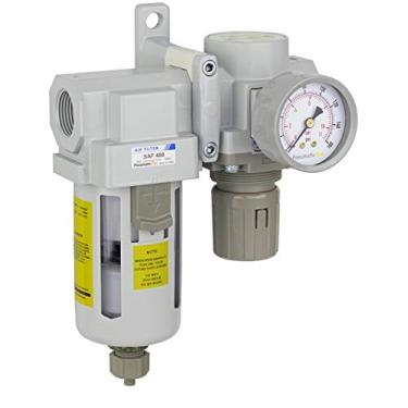 Imagem de Filtro PneumaticPlus SAU420-N06G Compressed Air Regulator Combo 3/4" NPT - Poly Tigela, Drenagem Manual, Bracket, Medidor