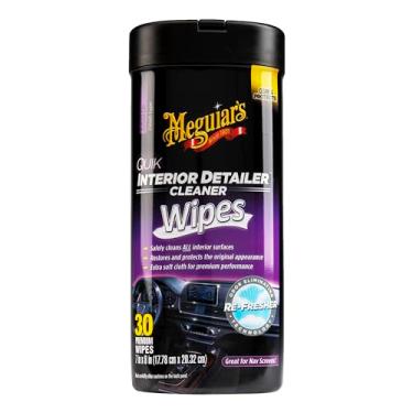 Imagem de Meguiar's Lenços Quik Interior Detailer – Esta fórmula não oleosa limpa e protege todas as superfícies internas – Fácil limpeza e detalhamento, lenço de carro para todas as superfícies com proteção UV