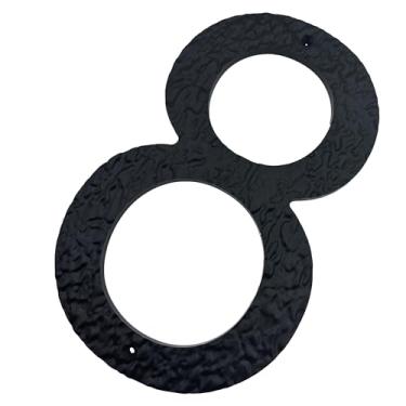 Imagem de TripDock Números de casa de 30,5 cm de altura para uso externo - Antidesbotamento e resistente ao clima - Números de endereço residencial de acrílico preto - Montagem embutida ou flutuante/Número 8
