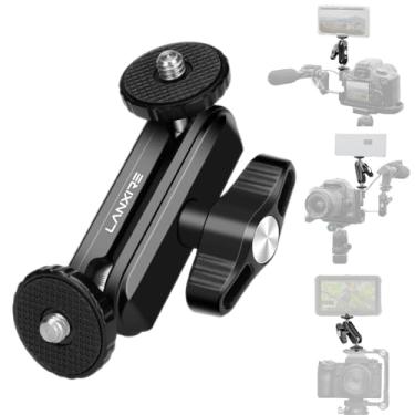 Imagem de Lanxire Braço mágico articulado flexível com cabeças esféricas duplas com parafusos e furos de 0,6 cm para monitor de câmera, luz LED, microfone, tripé, compatível com gaiola SmallRig