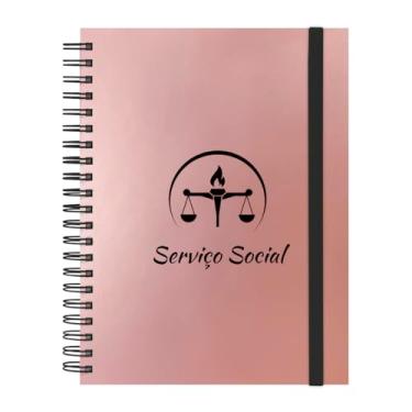 Imagem de Caderno Universitário Plus 12 Matérias Profissões Serviço Social (Rosê Gold)