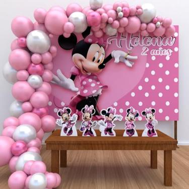 Imagem de Kit Decoração Personalizado Festa de Aniversário Infantil Minnie Rosa MINR-02