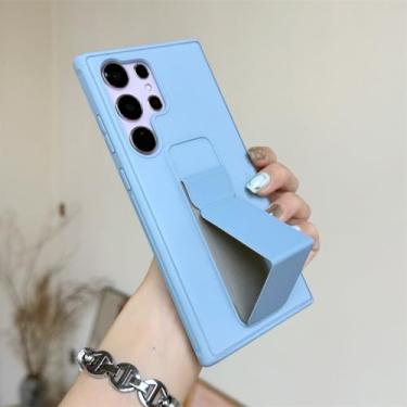 Imagem de Capa de telefone magnética com pulseira de luxo para Samsung Galaxy S24 S23 Utra S22 S21 S20 FE S10 Note 20 10 Plus Capa de couro, azul claro, para Galaxy S23