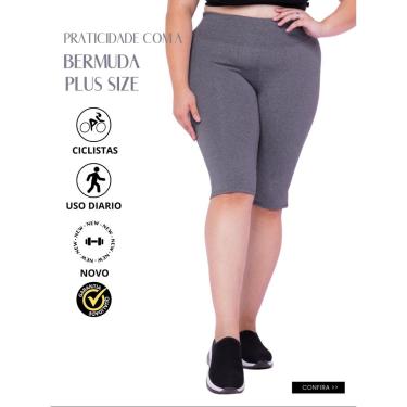 Imagem de Bermudas Plus Size Wolfox Academia Ou Dia A Dia Cintura Alta Feminina-Feminino