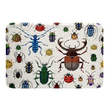 Imagem de Tapetes de besouro para banheiro, bugs coloridos joaninhas tapetes de banheiro não seda, tapetes laváveis tapete de entrada, decoração de banheiro 50 x 76 cm para cozinha, quarto, sala de estar interna