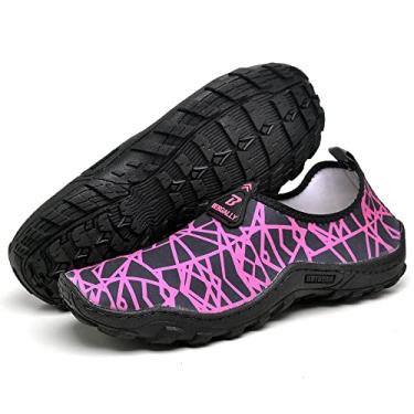 Imagem de Sapatilha Aquatica Tenis Hibrido Neoprene Pesca Esporte Aquatico (34, preto/rosa)