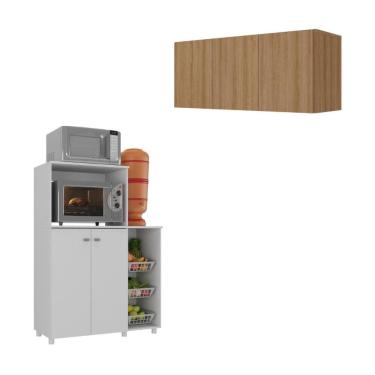 Imagem de Kit Armário de Cozinha 3 Portas com Balcão Multiuso/Fruteira Multimóveis MP2235