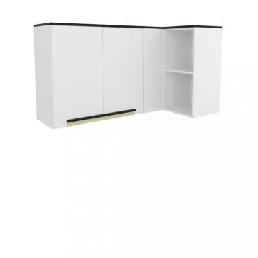 Imagem de Armário Aéreo Canto 2 Portas Manhattan Herval - Branco Artico