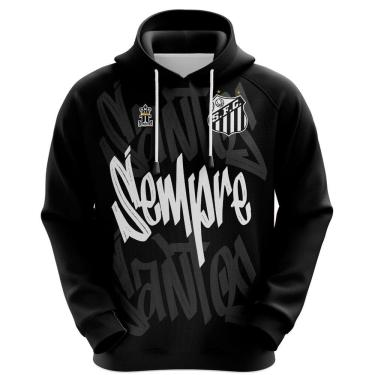 Imagem de Blusa | Agasalho do Santos Sempre Santos com Capuz e Canguru Preta - Oficial