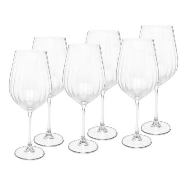 Imagem de Conjunto 6 Taças de Vinho de Cristal Ecológico Columba Optic 650ml | Wolff
