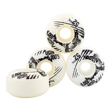 Imagem de Alomejor Rodas de skate 52 mm x 30 mm 4 peças PU Longboard rodas de skate (branco)