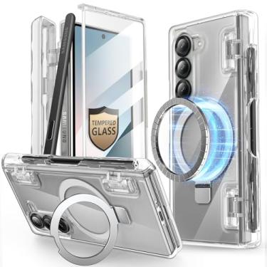 Imagem de i-Blason Cosmo Capa Magnética Protetora para Samsung Galaxy Z Fold 6 com Suporte para MagSafe e Compartimento para S Pen [Protetor de Tela de Vidro Temperado Integrado] [Proteção de Dobradiça