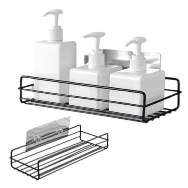 Imagem de Suporte Retangular Organizador Prateleira de Parede para Banheiro Cozinha Aço inox com Adesivo