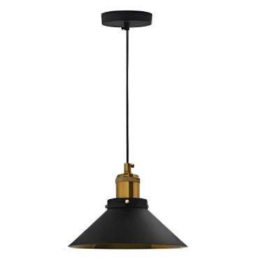 Imagem de Pendente Hat Mini Industrial 21CM Preto Externo Com/Bronze Interno Ref.7813 – Caisma Caisma