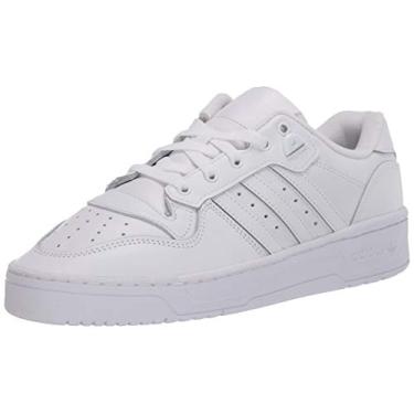Imagem de adidas Originals Tênis feminino Rivalry Low, Ftwr Branco/Ftwr Branco/Núcleo Preto, 8.5
