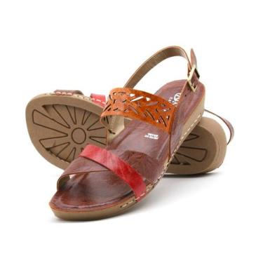 Imagem de Sandália Flatform Goa Em Couro Crush Rust - 14258Cr - Andacco