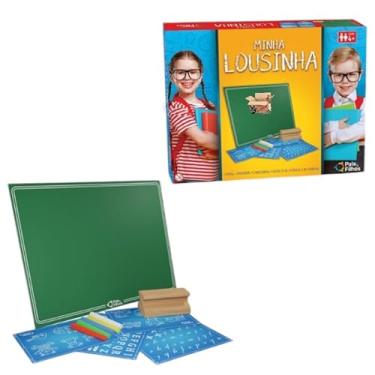 Imagem de Brinquedo Pedagógico Minha Lousa Lousinha Em Madeira Com Cartelas, Giz E Apagador