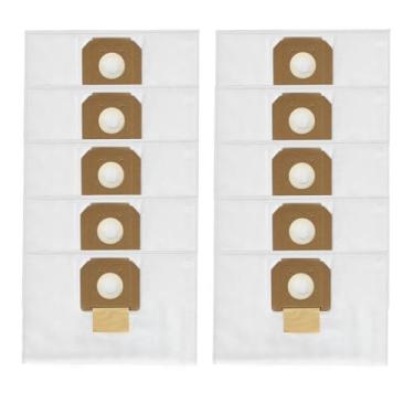 Imagem de Sacos de pó de filtro de lã VB090F para Bosch VAC090A VAC090AH VAC090S Extrator de poeira de loja de 9 galões, sacos coletores de poeira e peças de reposição de aspirador HEPA, branco - pacote com 10