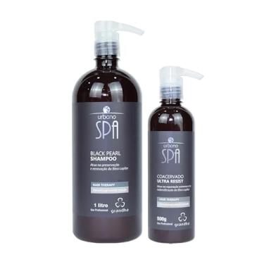 Imagem de kit Urbano Spa Black para Tratamento e Crescimento Capilar (Shampoo 1L+Coacervado 500g)