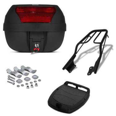 Imagem de Baú 28 Litros Pro Tork + Bagageiro Motos 5, VERMELHO, CB 250 TWISTER 2