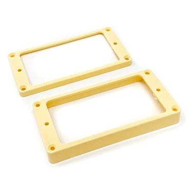 Imagem de Vintage Forge Conjunto de anéis de montagem Humbucker de fundo plano creme (ponte e pescoço) compatível com guitarras Gibson Les Paul SG HR2020F-CRM