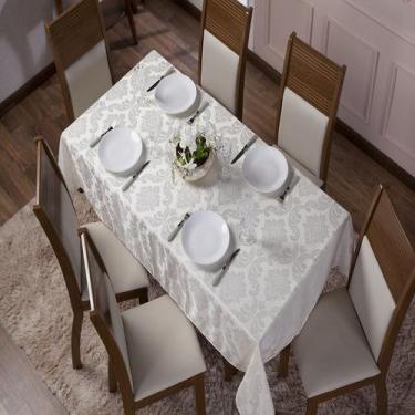 Imagem de Toalha de Mesa Luxo Tecido Jacquard  06 Lugares 1,35x2,20 Retangular -