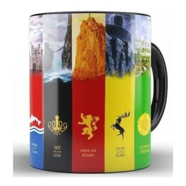 Imagem de Caneca Preta Casas De Game Of Thrones Got Mod. 1 - Ng Decor Canecas