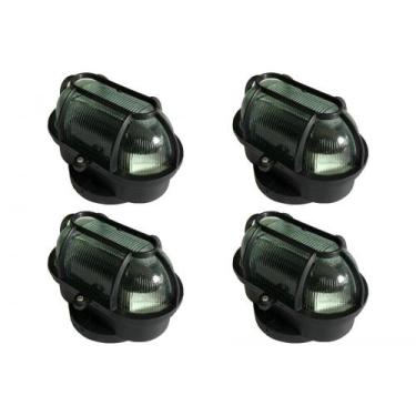 Imagem de Kit C/4 - Luminaria Tartaruga Pvc Shintech Preta Com Vidr...