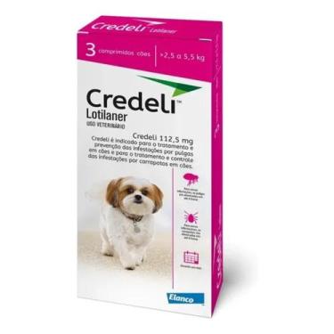 Imagem de Credeli Antipulgas Carrapatos Cães 2,5 A 5,5kg 3 Comprimidos