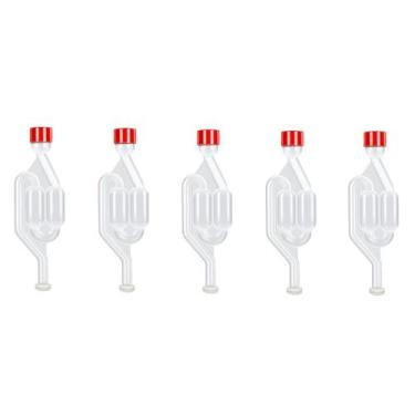 Imagem de Kit 05 Válvulas Airlock Tipo S com Anel Vedante Air Lock Para Fermenta