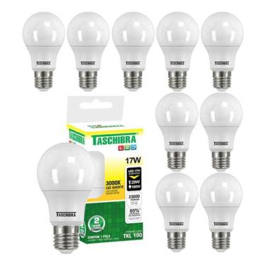 Imagem de Kit 10 Lâmpada Led 17w Luz Quente Amarela 3000k Taschibra