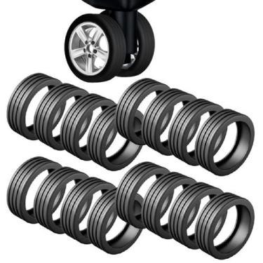 Imagem de Kit Com 16 Unidades Protetor Silicone Para Rodas Mala Bagagem - Protet