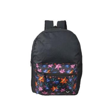 Imagem de Mochila Escolar Básica Feminina - Preto Flo - 20L - Yeep