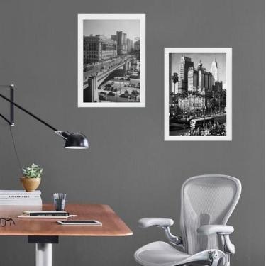 Imagem de Kit 2 Quadros Fotografias Antigas São Paulo 45X34Cm - Vidro - Quadros 