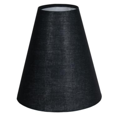 Imagem de Cúpula Para Abajur Tecido Algodão Bege, Preto e Branco 20 cm x 8 cm x 