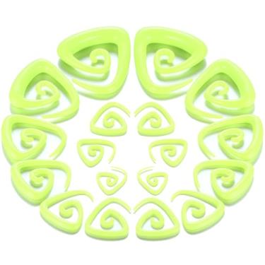 Imagem de 1 CONJUNTO Triângulo Preto Acrílico Espiral Caracol Plugues Extensor de Orelha Extensor Calibres Alongamento Espiral Orelhas Túneis Kit Torção Plug Body Piercing Joalheria Feminino 1.6 2 2.5 3 4 5 6 8