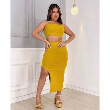 Imagem de Vestido Grécia sem alça Com Fenda Lateral - JFA MODAS, Rose, Único