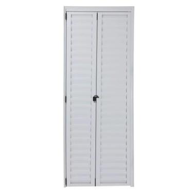 Imagem de Porta Camarão 2,10x60 lado DIREITO no alumínio branco - Prisma Esquadr