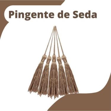 Imagem de Pingente De Seda Tassel - Franja - Bege Escuro - Com 50 Unidades - Nyb