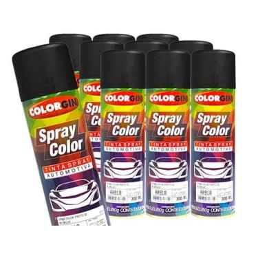 Imagem de Kit 10 tinta spray preto semi brilho colorgin 300ml - SHERWIN-WILLIAMS