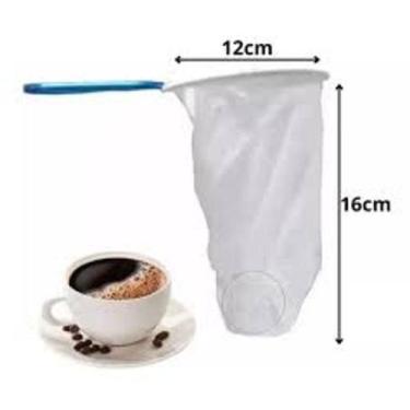 Imagem de Kit 5 Filtro Coador De Café Pano Flanela Cabo Arame Pequeno - ESPERANC