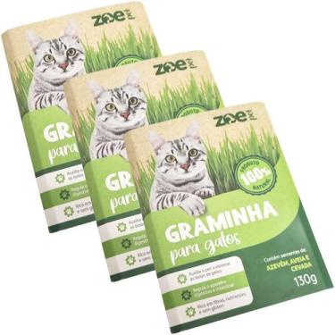 Imagem de Kit 3 Graminhas Grama Para Gatos Comestível Auxilia na Digestão e Elim