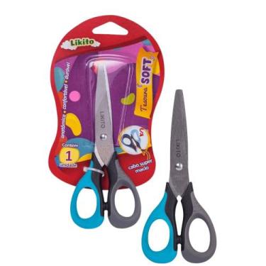 Imagem de Tesoura Soft Escolar Infantil com Cabo Emborrachado Flexivel  - Lyke, 