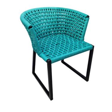 Imagem de Cadeira Elegance Corda Náutica Verde tifany e Alumínio - Varanda Móvei