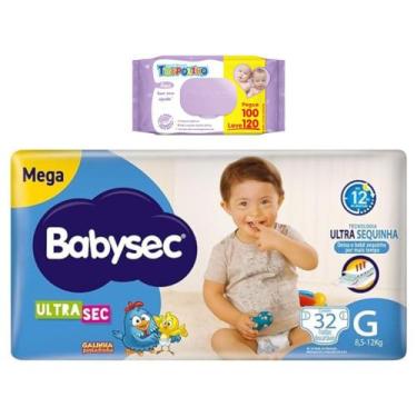 Imagem de Kit Fralda BabySec + Toalha Umedecida Tropolino c/ 120, M