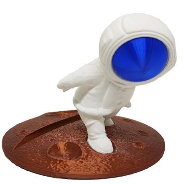 Imagem de Suporte Porta Celular Luxo 3d Astronauta Lua Planeta Decoração Sala - 