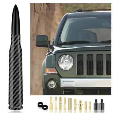Imagem de Antena Bullet de carro com 13 acessórios de substituição de antena de carro, decoração de antena de caminhão compatível com Chevrolet Dodge Toyota GMC Jeep Ford (preto)